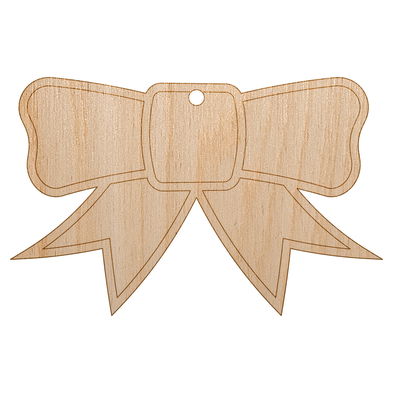 Unfinished Wood Bow Ribbon Christmas Tree Ornament DIY Craft