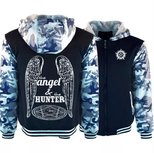 Supernatural Casual Hoodie Winter Fleece Coat Warm Jacket Full-Zip Sweatshirt - Bild 2 von 24