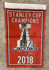 Washington Capitals NHL 2018 Stanley Cup Champions Banner/Flag 18.5" x 11.5"