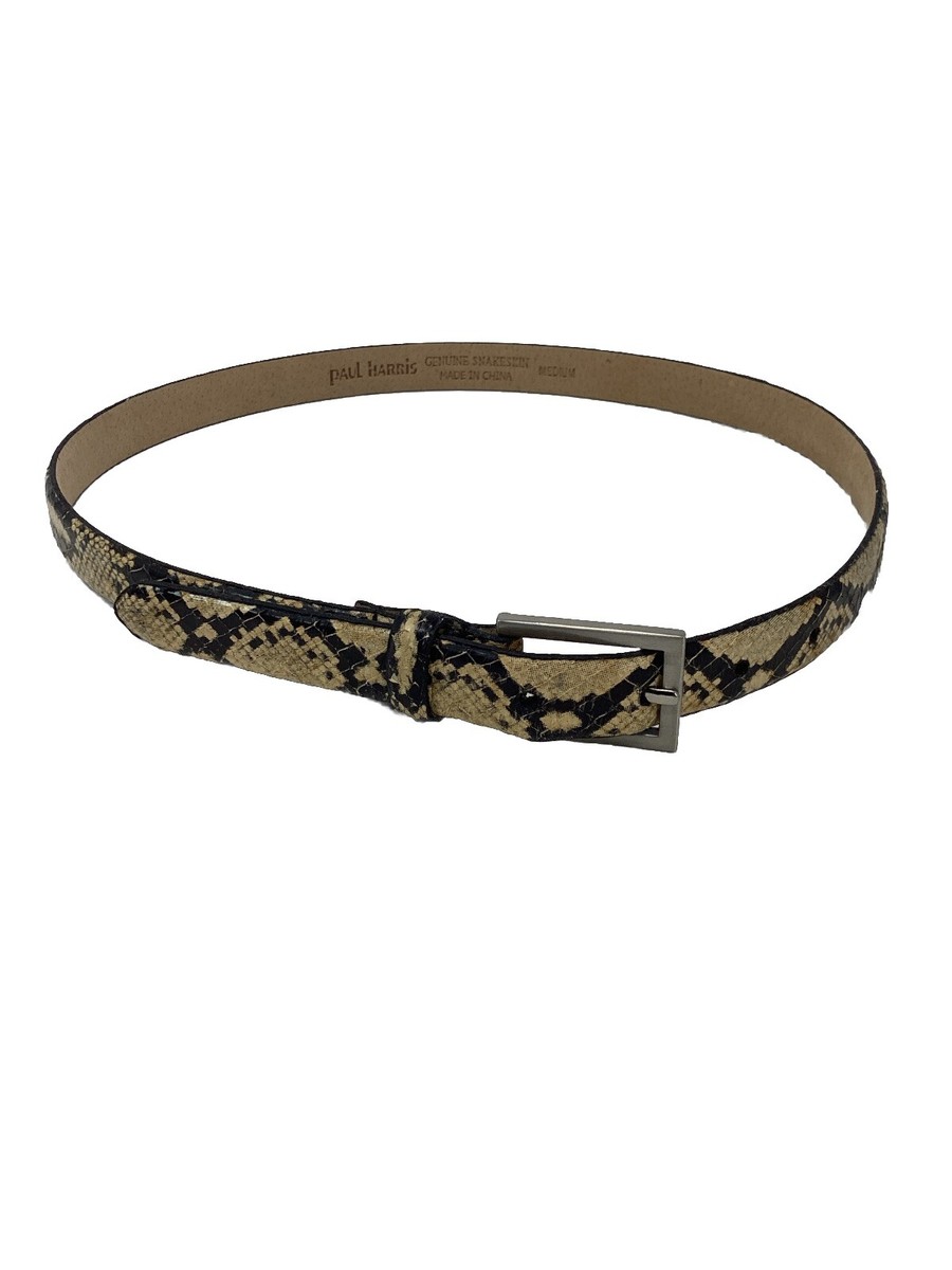 Genuine Snakeskin belt by designer Paul Harris in excellent condition size M PAUL HARRIS Genuine Snakeskin Leather Belt - Sliver Buckle  main image 3