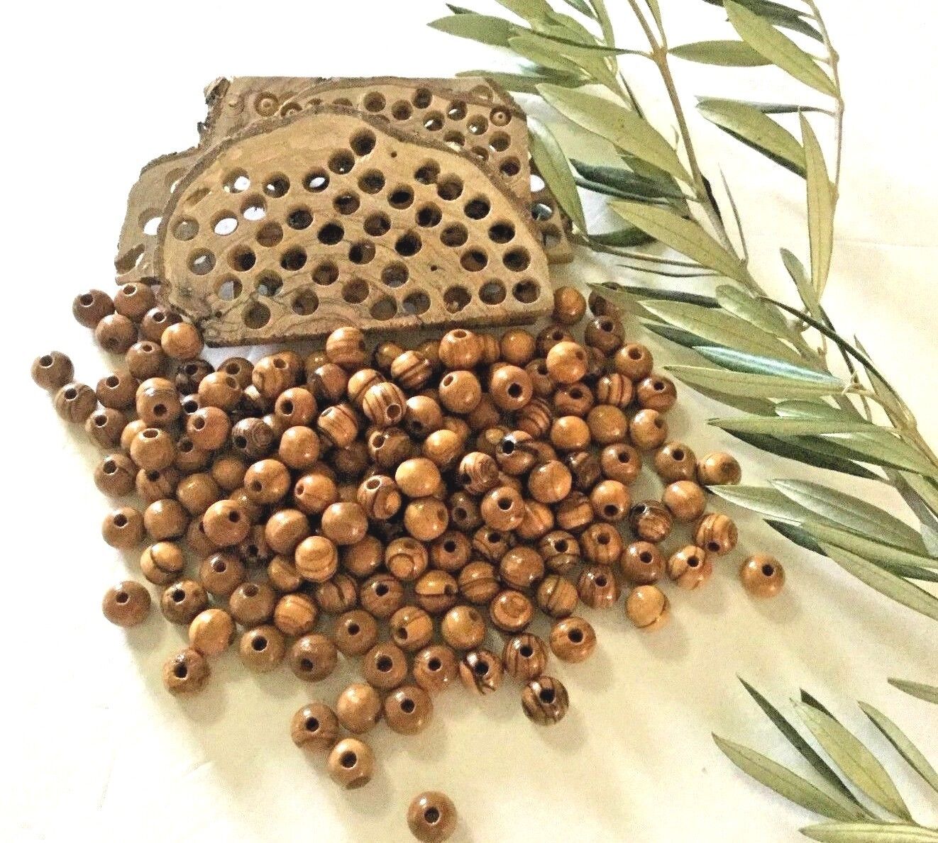 Olive Wood Round Beads Polished Rosary Jewelry Holy land Bethlehem Jerusalem Super zniżka specjalna cena