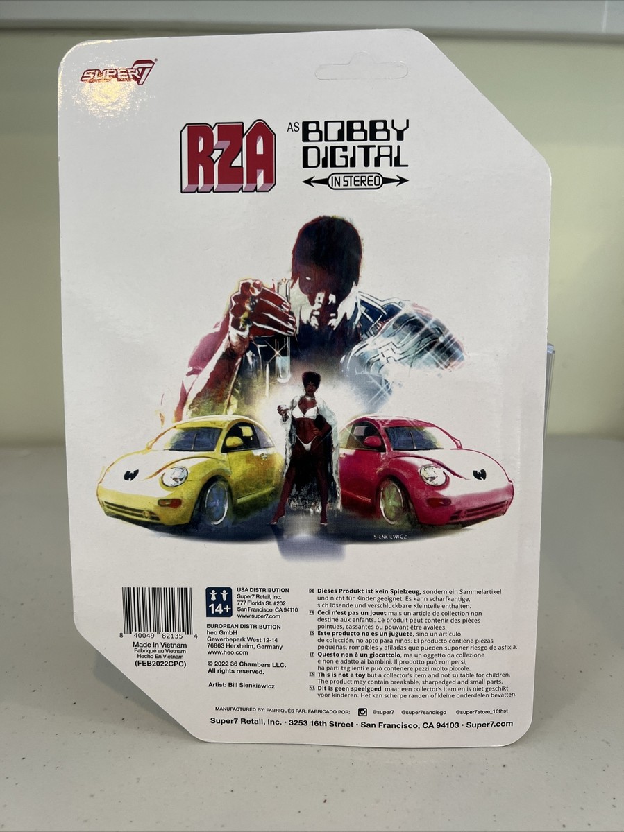 Super 7 RZA As Bobby Digital ReAction Figure Metallic Cardback