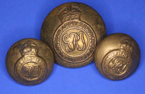 Royal Indian Army Service Corps - GRI - 1936-1947  16, 23mm buttons **[22368] - Foto 1 di 2