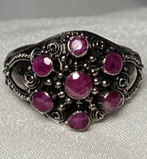 Ruby Ring Size 8 In 925 Sterling Silver 7 Stones New Never Worn Protection Power