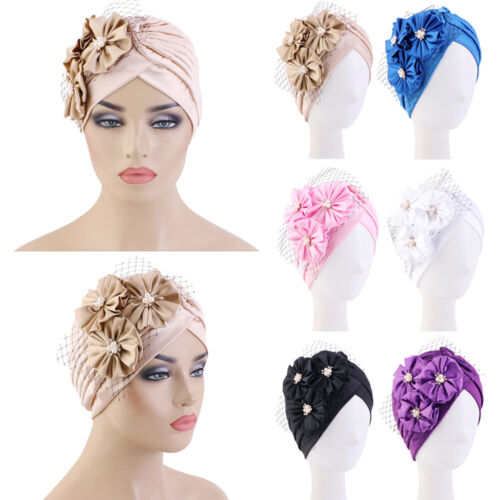 Indian Muslim Women Turban Hijab Hat Hair Loss Bonnet Chemo Cap Head Wrap Cover - Picture 1 of 28