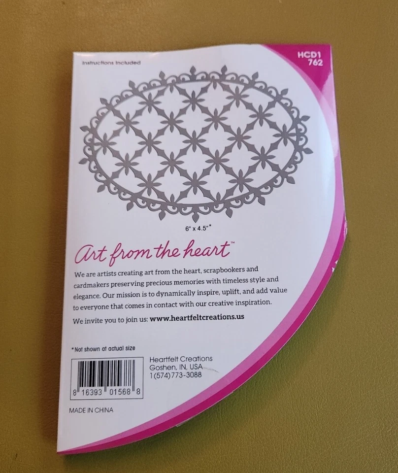 Tarjeta de boda Heartfelt Creations troqueles artesanales decorativos ovalados HCD1-758 celosía Foto 3 de 4