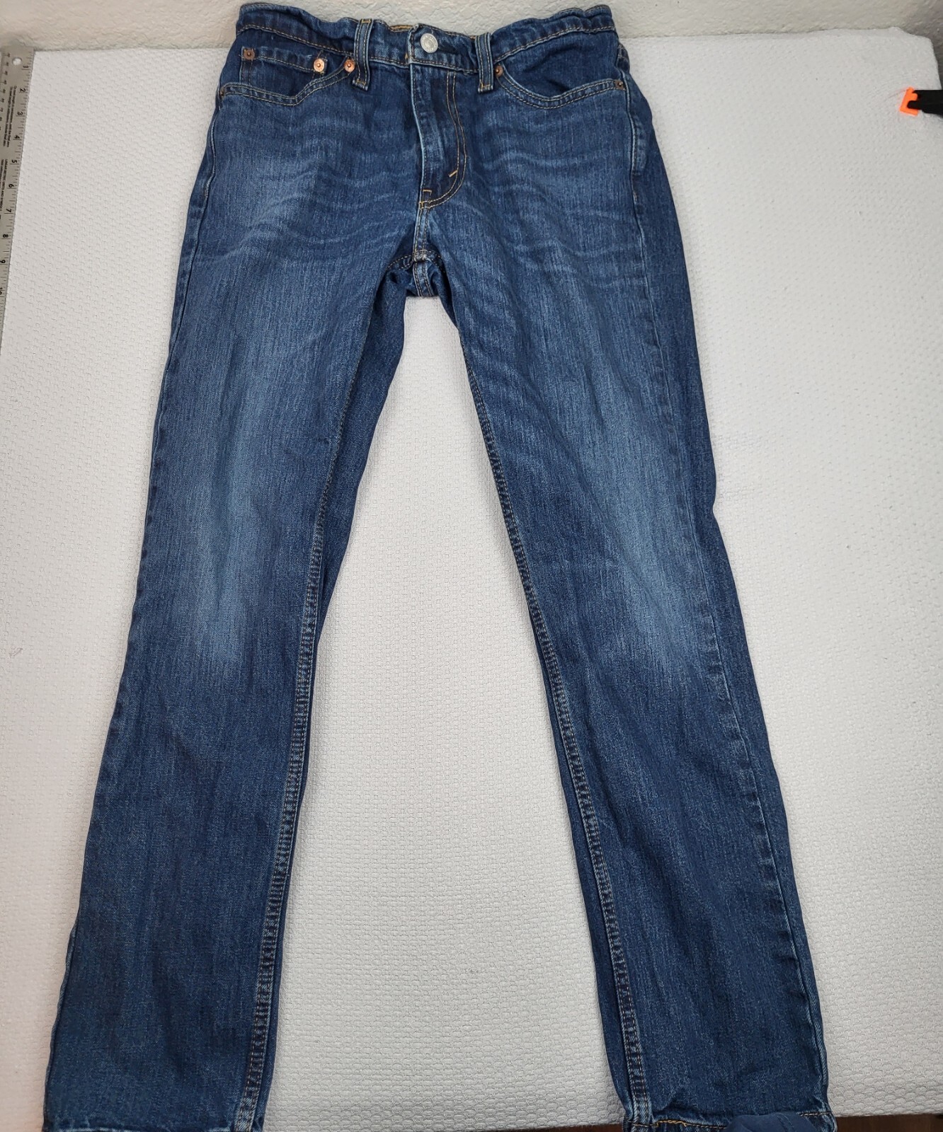 Levi's 511 Jeans Mens 29 30 Blue Whiskered Straight Leg Stretch Denim Trousers