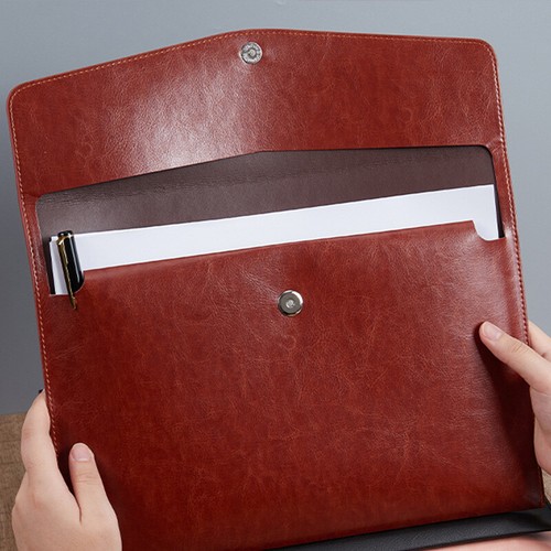 Storage Document Organiser File Folder Briefcase Leather File Bag Document Bag - Picture 10 of 16