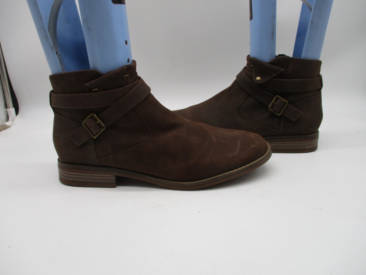 Clarks Brown Leather Belted Zip Ankle Boots Womens Size 10 M  display picture 1