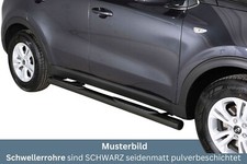 Schwellerrohre mit Tritt SCHWARZ für KIA Sportage QL ab Bj. 2016- V2A Ø76mm TÜV