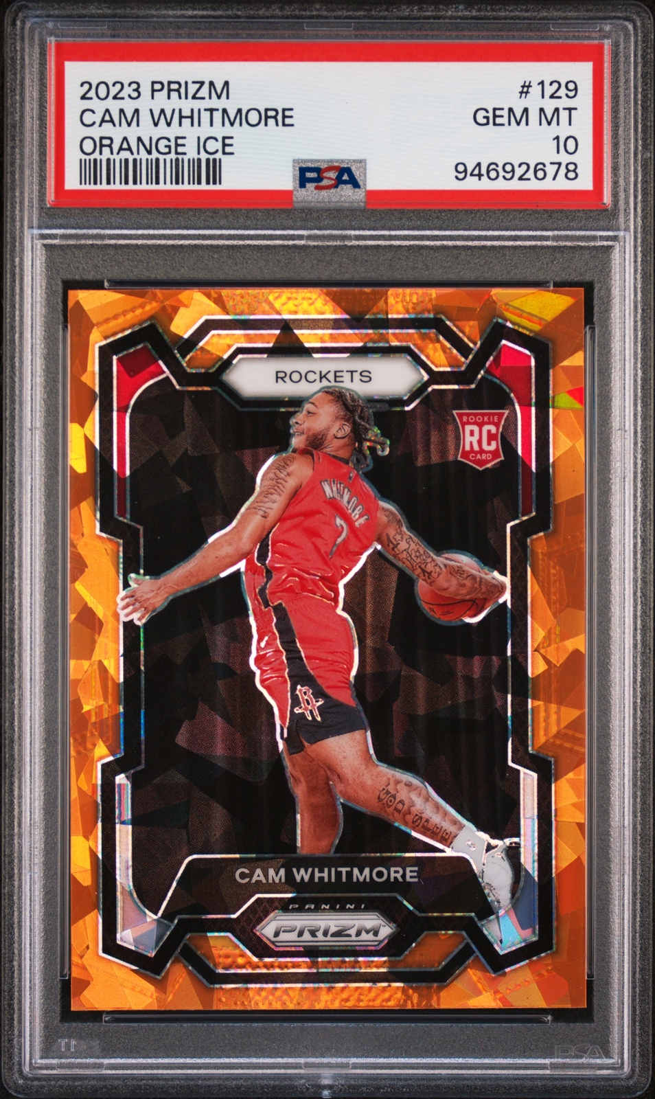 2023 Panini Prizm Cam Whitmore #129 Orange Ice PSA 10