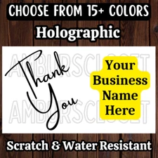 50 Custom Thank You STICKERS 2.25" SMALL BUSINESS LABELS SEALS SCRATCH RESISTANT