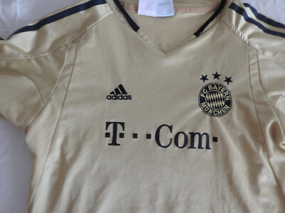 Bayern Munchen 2004 Jersey #13 Ballack Adidas Gold Shirt Size Boys