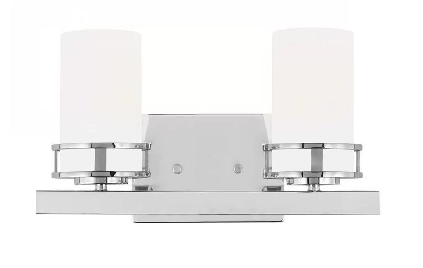 Generation Lighting Robie 14" 2-Light Chrome Transitional Rustic Vanity Light - Image 3 of 3