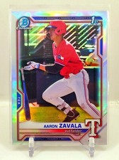 NON AUTO 2021 Bowman Chrome 1st Aaron Zavala Refractor SP Rangers Silver RC C1