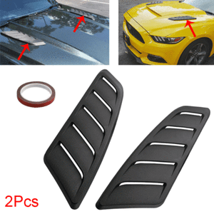 2Pcs Car Decorative Air Flow Intake Scoop Turbo Bonnet Vent Cover Hood Fender