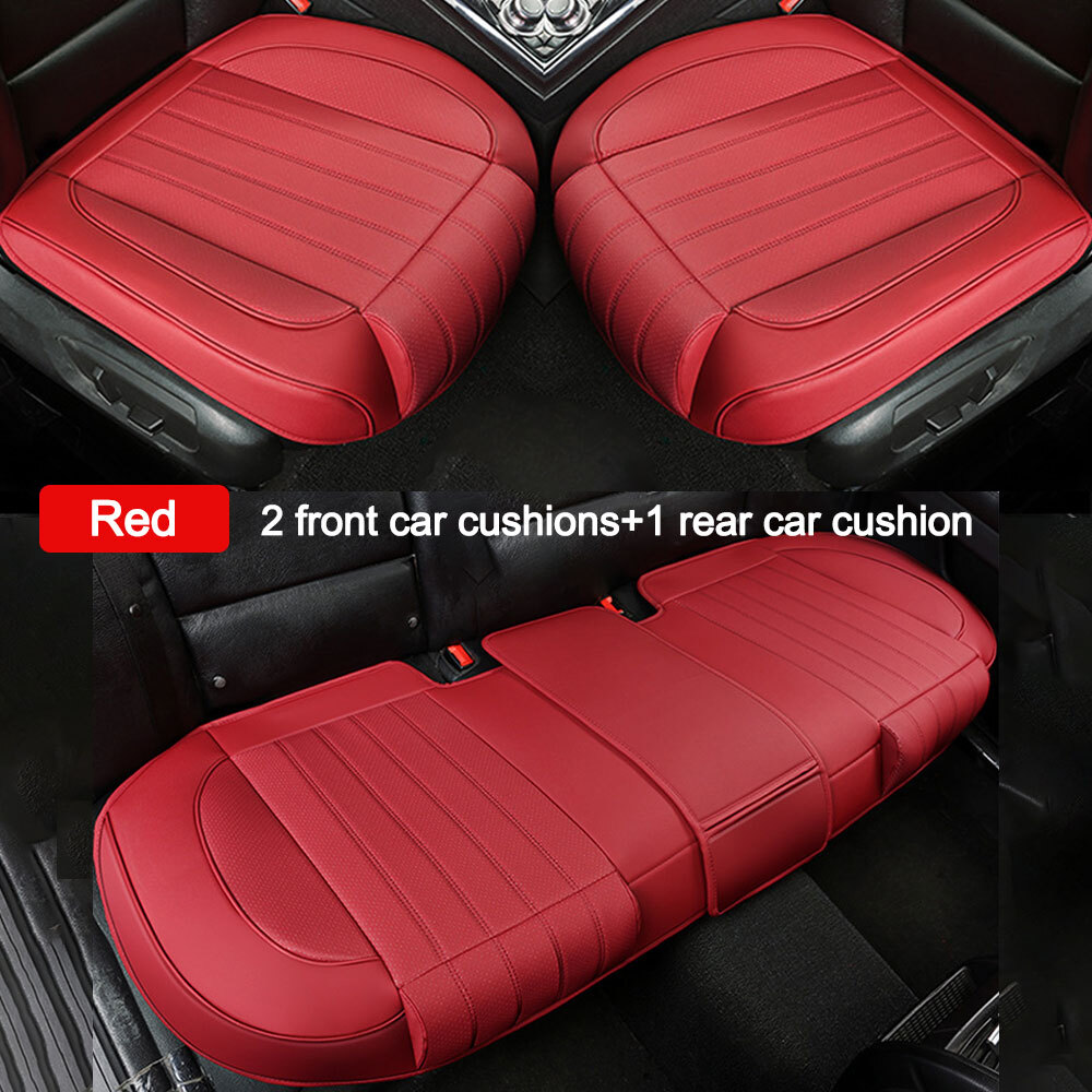 Car Seat Cover PU Leather Universal Front Rear Auto Seat Cushion Pad