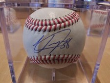 Ubaldo Jimenez #38 Autographed MLB Baseball in Case With COA COLORADO ROCKIES
