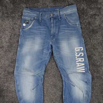 G Star Jeans Crockett Arc Loose 30 30x32 Mens Blue Twisted Stonewashed Denim