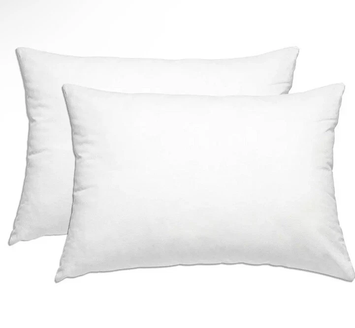 Paquete de 2 fundas de almohada blancas clásicas de lujo de polialgodón duraderas suaves estilo cremallera Foto 3 de 3