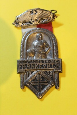 Nadel Frankfurt Main 1908 FFFF XI Deutsches Turnfest Adler 8x4cm Pin Sport Wiedm