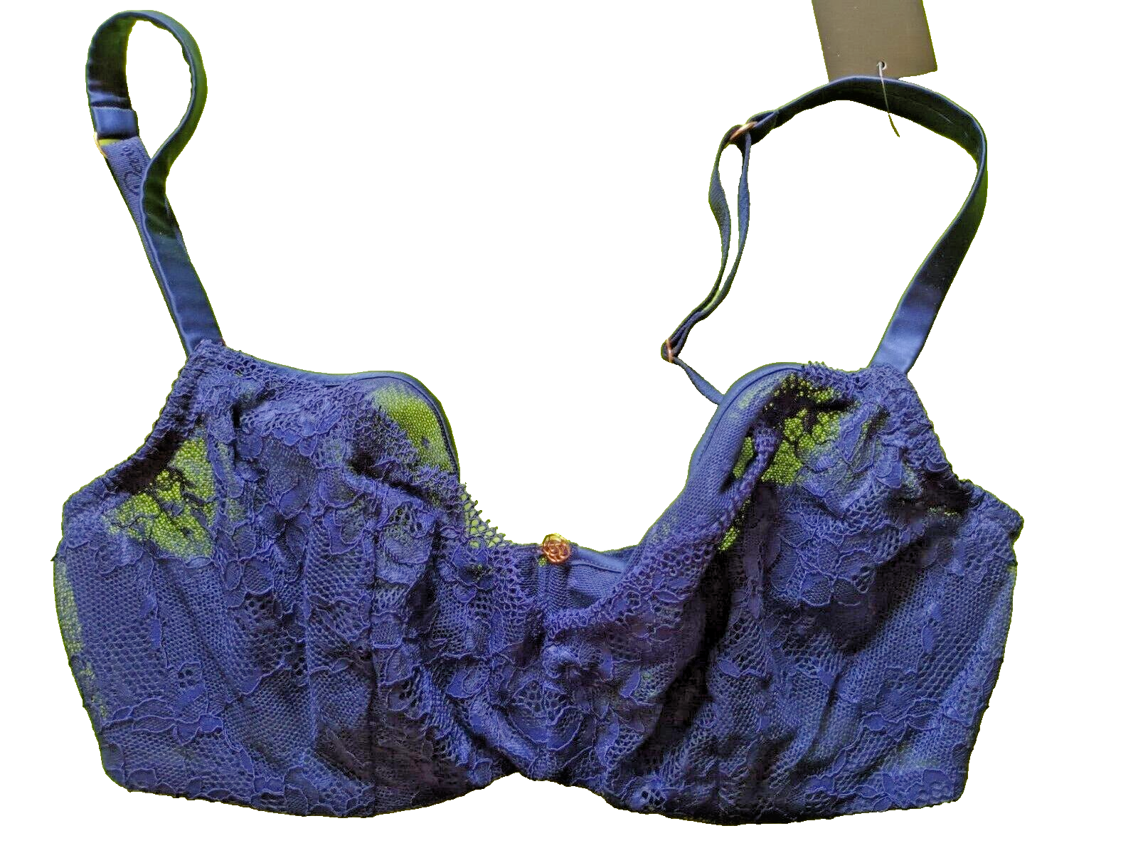 Autograph Marks & Spencer UK 32DD Navy Underwired Sheer Lace Balcony Bra