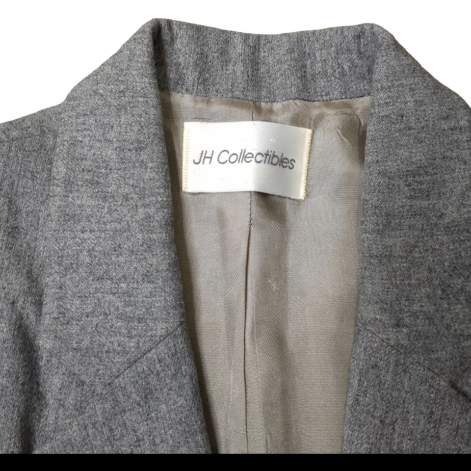 Chaqueta Blazer Clásica JH Coleccionable Damas Mezcla Lana Gris Botones Talla 12 Foto 3 de 4
