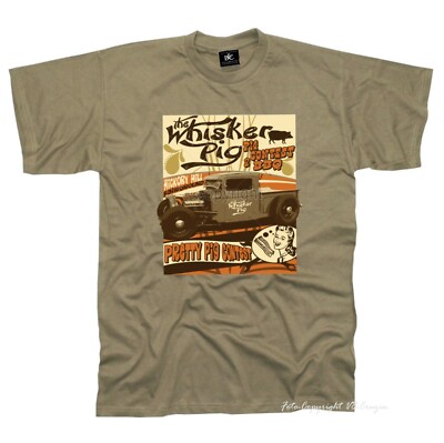 T-Shirt Auto BBQ Barbeque Grill Foodtruck classic Truck Vintage HotRod  *1008 sd