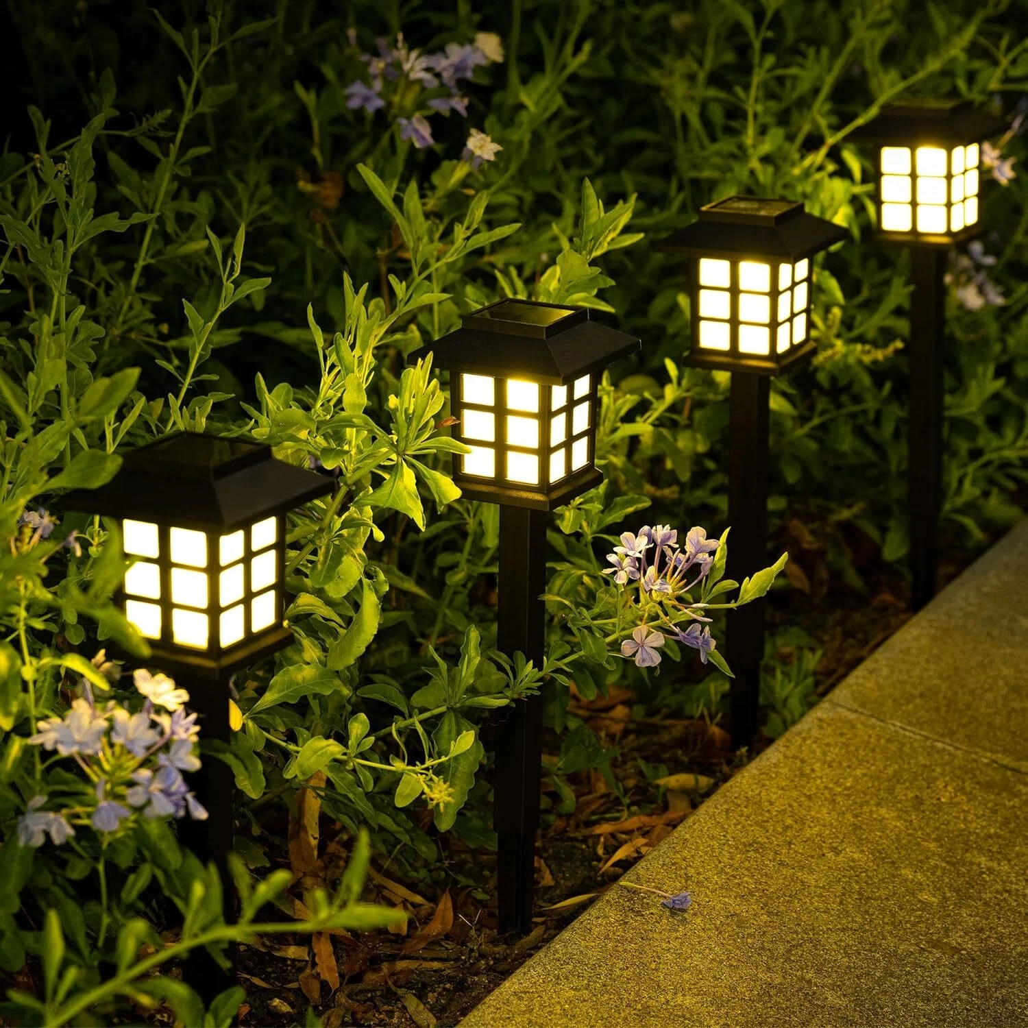 12 Pack Solar LED Landscape Lights Outdoor Garden Pathway Lighting Waterproof