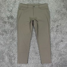 Lululemon ABC Classic-Fit 5 Pocket Pants Warpstreme Men 38 Taupe Athleisure Golf