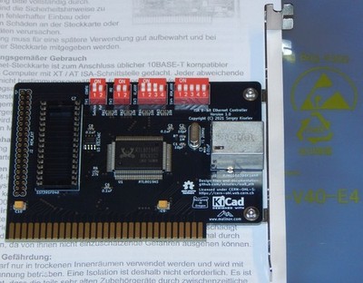 XT ISA 8-Bit Ethernet Controller LAN Netzwerkkarte Platine Network Card Netzwerk