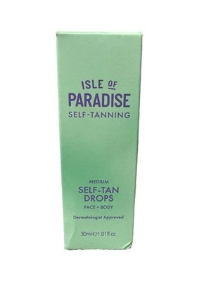 Isle of Paradise Face & Body Self-Tan Tanning Drops Medium 1.01 oz NEW IN BOX