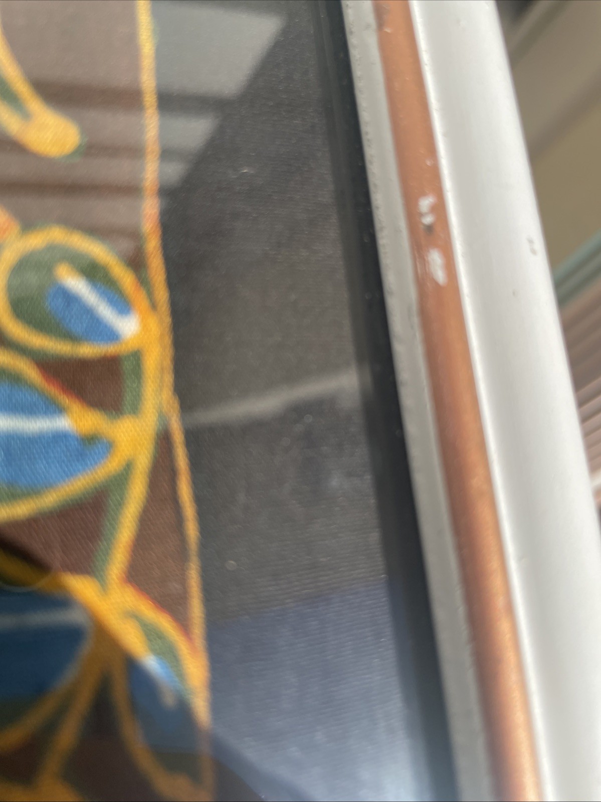 Mermaid With School Of Fish Ocean LARGE Framed Batik Folk Art Painting Vintage