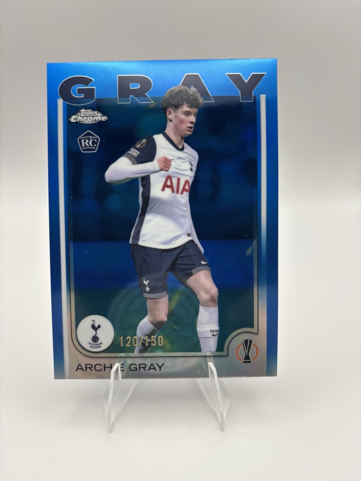 Archie Gray 2024-25 Topps Chrome UCC Blue Lava Refractor /150 RC #170