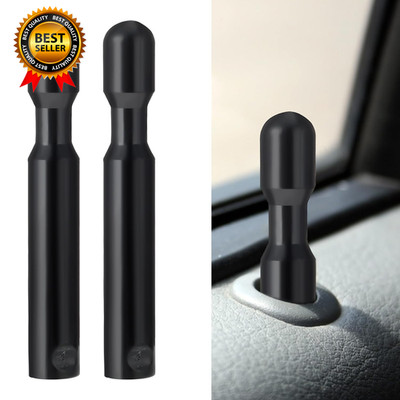 2Pcs Car Door Lock Knobs, Auto Interior Door Lock Bolt Pin Covers for F-150, Bla