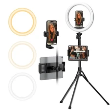 12" Ring Light with 74" Extendable Tripod Stand & iPad, Phone Holder, LED Cir...