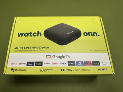 onn. 4K Pro Streaming Device Google TV Dolby Vision Atmos 32GB NEW SEALED