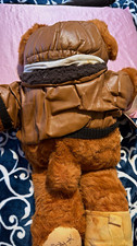Furskins Brown Plush Teddy Bear 16-20 in 1980s w/ Jacket Scarf Hat Boots
