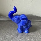 Vintage FENTON ART GLASS Blue Slag Glass Elephant