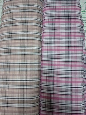 Tropical Breeze Poly cotton Seersucker Plaid Fabric
