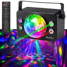 Laucnpty 4-in-1 Party Lights Disco Ball Sound Activated LED 6 Colors 5''