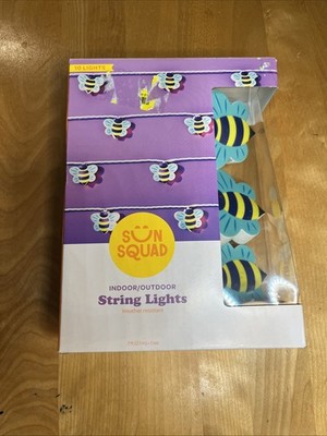 NEW Sun Squad Indoor/Outdoor String Lights Bees