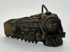 Indiana Metal Craft VINTAGE Solid Brass RAILROAD STEAM TRAIN BELT BUCKLE 1980