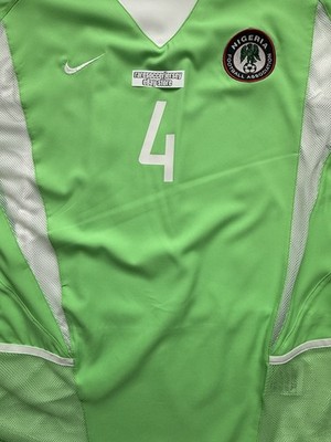 2002/04 Nigeria Authentic Home Jersey #4 Nwankwo Kanu Large Nike
