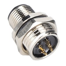 M12BP4 M16 Thread Panel Mounted Socket M12 IP67 Connector 4pin Plug Adapter PS