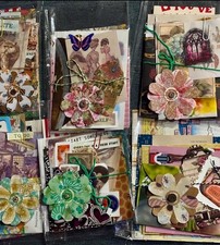 Handmade scrapbooking mixed lot flowers butterflies nature paper cardstock pack