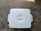 RARE Jeanette Jadeite White Milk Glass Refrigerator Dish Vintage 1930's HTF MINT