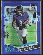 2023 Donruss Optic #207 Keaton Mitchell Blue Hyper