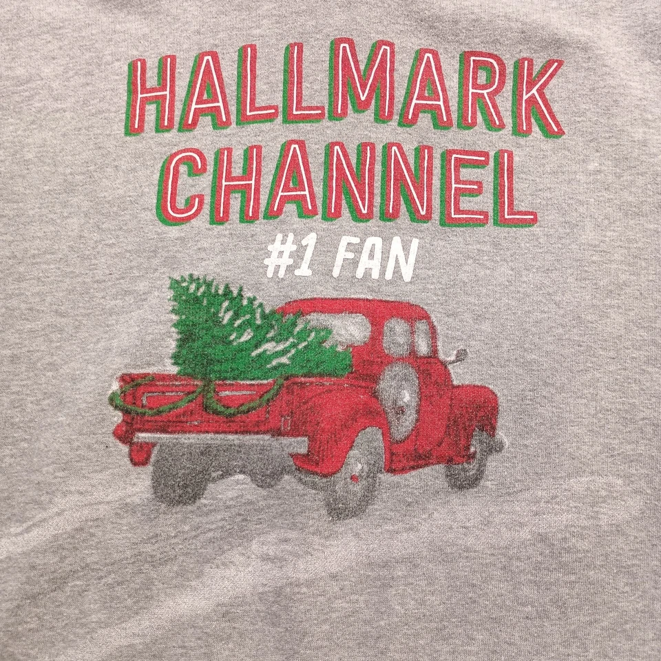 Женская рождественская толстовка с капюшоном Hallmark Channel серая красная грузовик клетчатый капюшон с подкладкой XL - Изображение 4 из 4