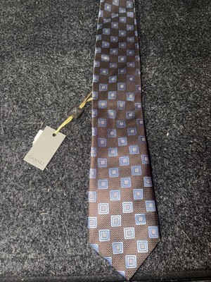 Brown and Blue Checkered Canali 100% Silk Made In Italy